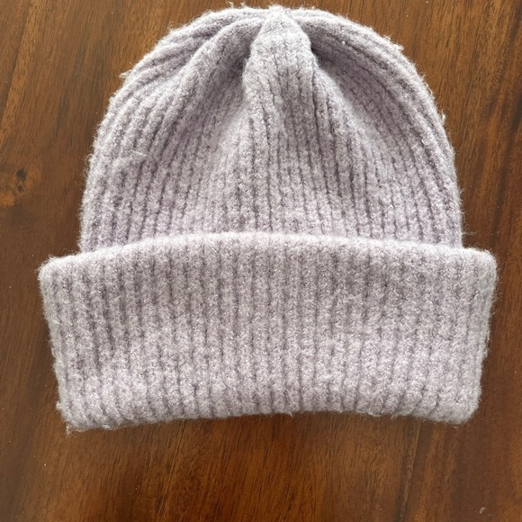 Cozy Purple Bizou Ribbed Knit Beanie - Picture 2 of 6
